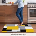thumbnail image 5 of Yellow Grey Black Geometric Door Mat&nbsp;Indoor Outdoor Entrance,Non Slip Rug for Kitchen Bathroom Entryway Rug,Middle Century Art Abstract Aesthetics Washable Doormat Floor Mat 20x31.5 Inch, 5 of 8