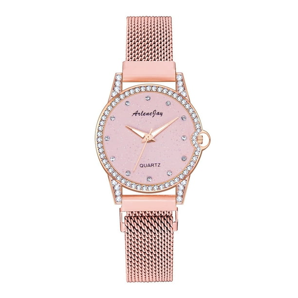 Reloj de cuarzo para mujer, relojes para mujer ArleneJay Reloj de cuarzo de moda para mujer Reloj con correa de acero inoxidable Reloj analógico Reloj de acero inoxidable