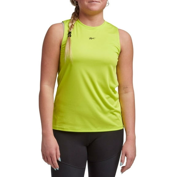 Reebok Womens Identity Performance Sleeveless Tank Top Acid Yellow Size XS NWT