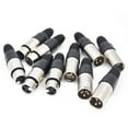 thumbnail image 4 of 20Pcs 3 Pin XLR Solder Type Connector 5 Male + 5 Female Plug Cable Connector Microphone Audio Socket, 4 of 5