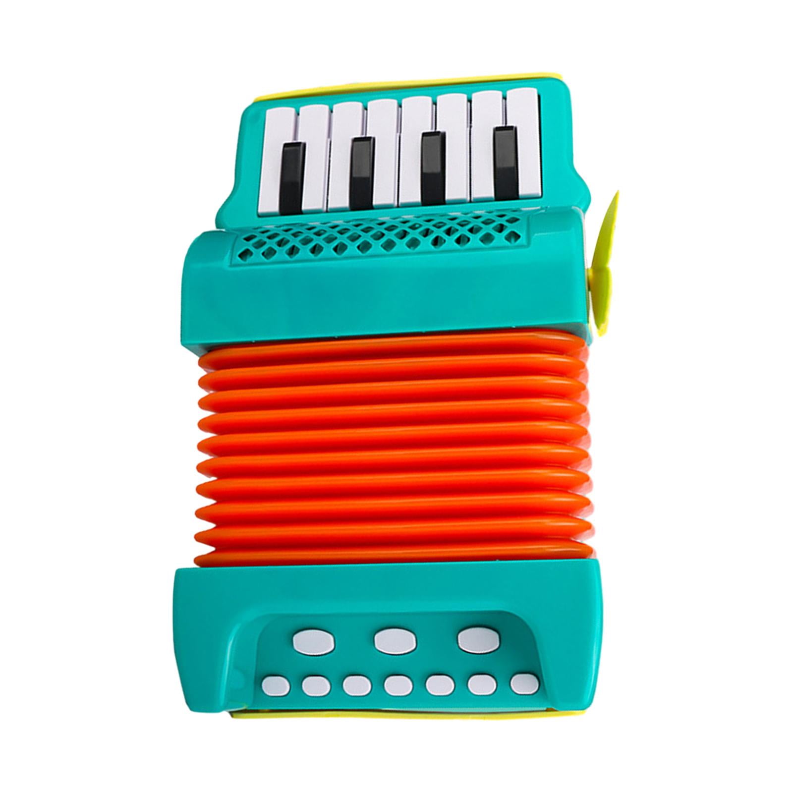 LeeQinersw 10 Keys 8 Bass Piano Accordion Educational Toys Early Childhood Development Kids Green
