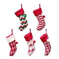 thumbnail image 4 of Worallymy calcetín navideño bolsa de regalo para niños calcetines rayas tejidas copos de nieve bolsas de vacaciones decoración Worallymy JD735807122, 4 of 7
