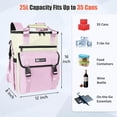 thumbnail image 4 of Backpack Cooler for Women, AYAMAYA Stylish 36 Cans Leakproof Soft Cooler Backpack, Waterproof Insulated Lunchbox for Camping Beach Work Picnic Travel, Pink, 4 of 7