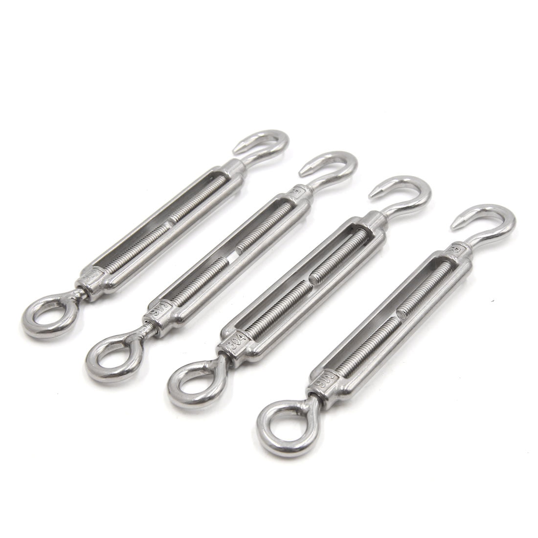 304 Stainless Steel Turnbuckle Heavy Duty Wire Rope Tension 5 Pcs M6 Eye & Eye Turnbuckle 