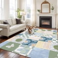thumbnail image 2 of 5'x7' Area Rugs, Spring Floral Checkered Indoor Outdoor Area Rug for Living Room Bedroom, Sage Green Daisy Buffalo Plaid Washable Bathroom Rugs Kitchen Floor Carpet Mats Home Decor Aesthetic, 2 of 8