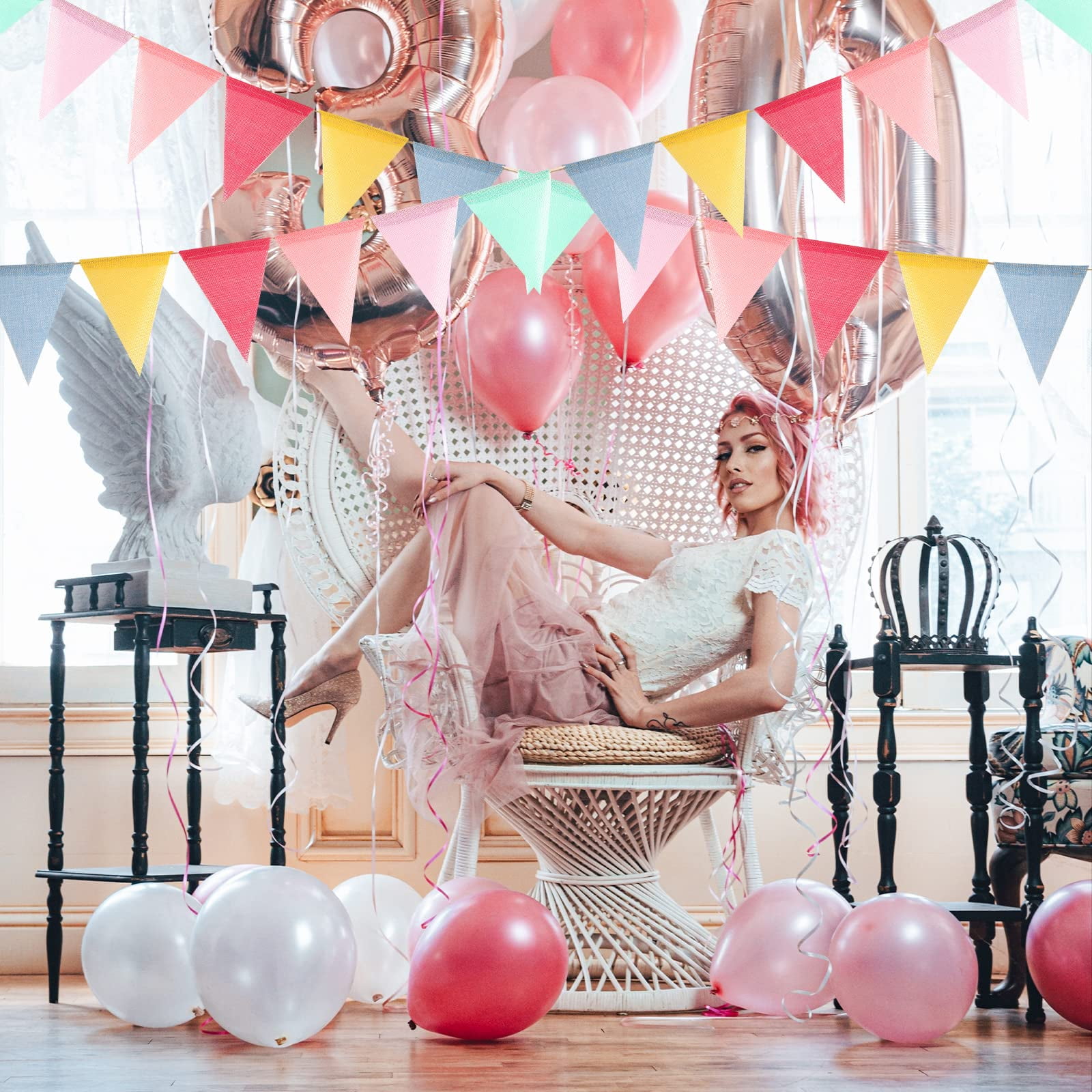 Retro Leinen Happy Birthday Banner – 13-teiliges Bunting Aus Hanfstoff, Ca. 2 M Lang, Für Indoor & Outdoor Partys