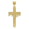 thumbnail image 2 of Auriga 10k Yellow Gold Dripping Crucifix Cross Religious Charm Pendant for Men (L - 53.5mm), 2 of 5