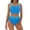 Blue, variant on Full Coverage Bikini, 2 Piece Swimsuit for Women, Two Piece Swimsuit for Women, Women's High Waisted Bikini Sets Two Piece Swimsuits Sporty Tummy Control Bathing Suit Color Block Swim Suit, Black L