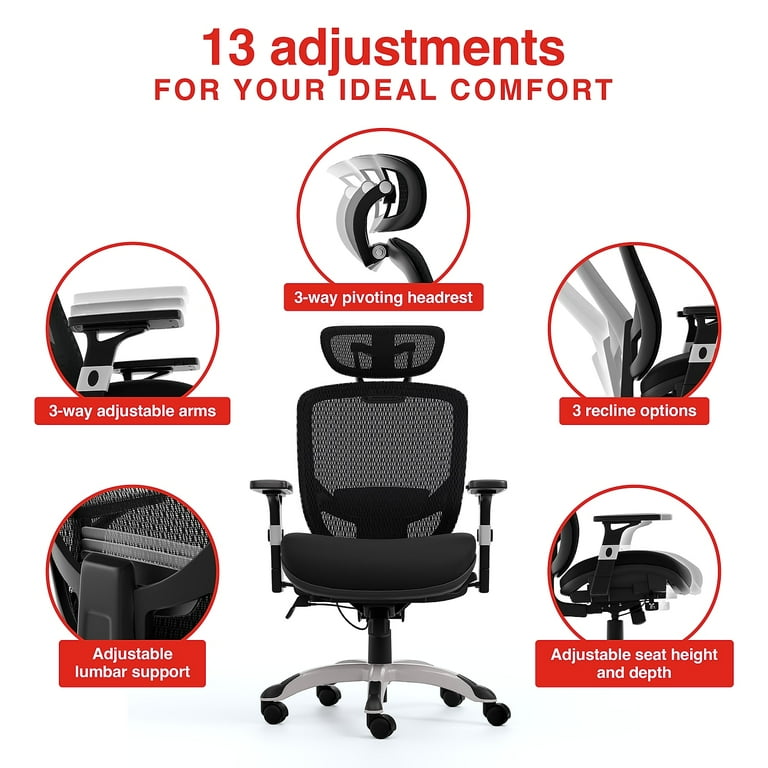 Staples Hyken XL Ergonomic Fabric Swivel Big & Tall Chair Black