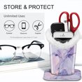thumbnail image 4 of Fintie Plush Lined Eyeglasses Holder with Magnetic Base, Premium Vegan Leather Glasses Stand Case, Lilac Marble, 4 of 6
