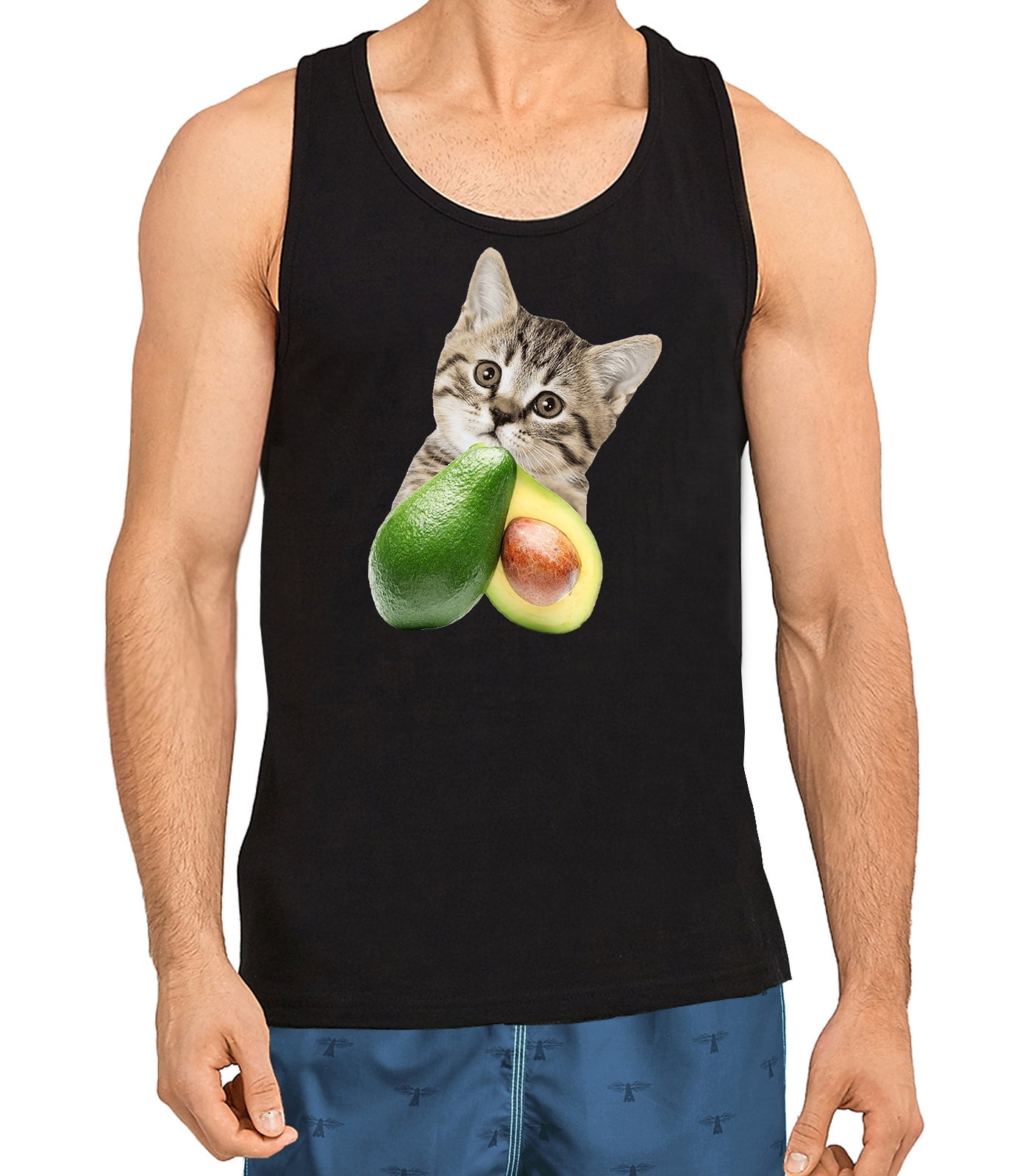 Men S Avocato Cat Avocado F117 Black Tank Top Large Walmart Com