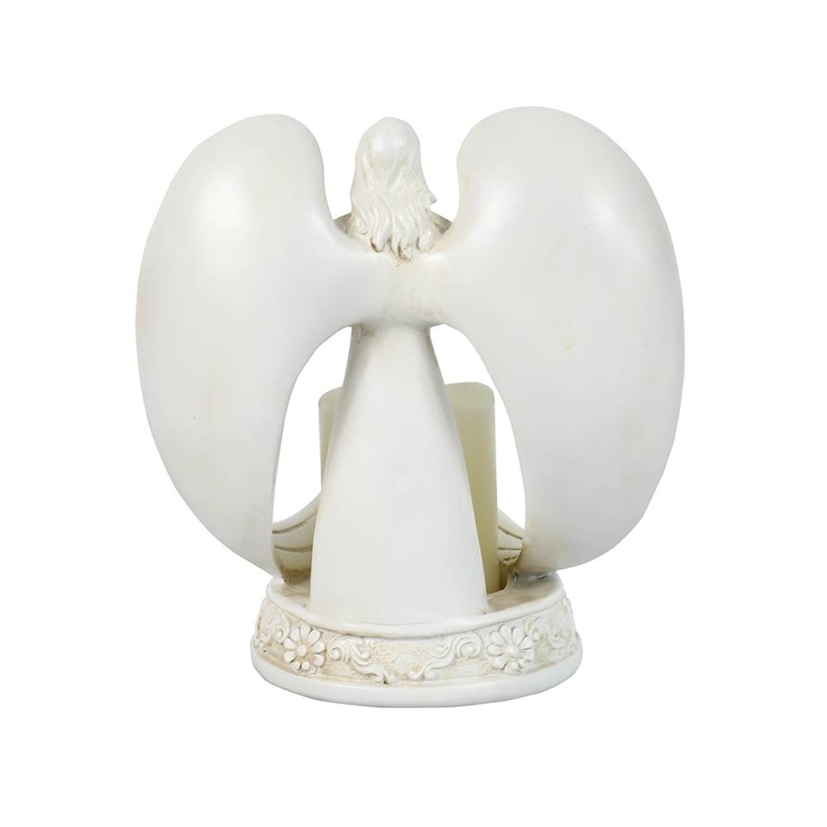 Kepooman Memorial Gift Angel Statue Small Candle Holder, Electronic Candle Led Light, White Kepooman Memorial Gift Angel Statue Small Candle Holder, Electronic Candle Led Light, White