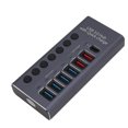thumbnail image 1 of Hub USB 3.0 Con 7 Puertos, Puertos de Transferencia de Datos, Puertos de Carga Rápida Con Adaptador de Corriente para 2003 XP 7 8 10, OS X, 9 y Superior, 1 of 7