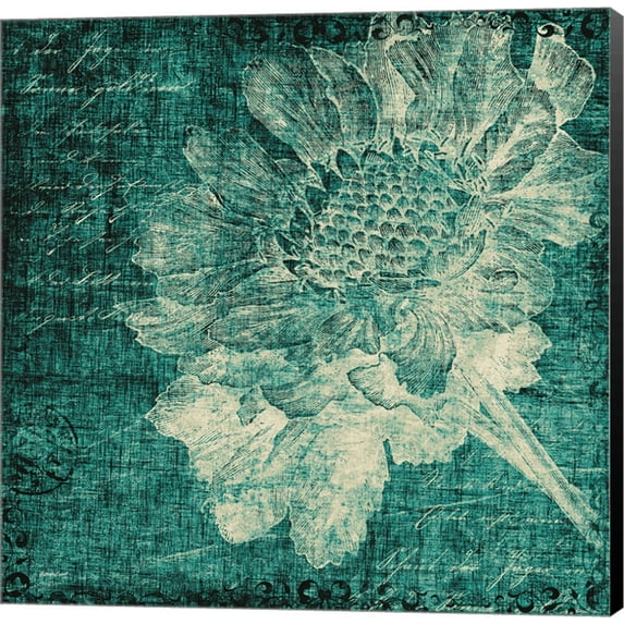 Aqua Vintage Botanical by Katie Pertiet, Canvas Wall Art