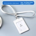 thumbnail image 1 of Neutral Minimalist Style PU Leather Protective Sleeve for ID Card Work Badge Student School Name Tag Lanyard Buckle Home Use, 1 of 5