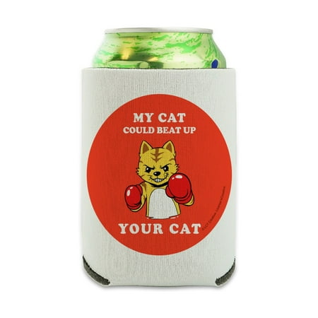 

My Cat Could Beat Up Your Cat Boxing Gloves Funny Humor Can Cooler - Drink Sleeve Hugger Collapsible Insulator - Beverage Insulated Holder