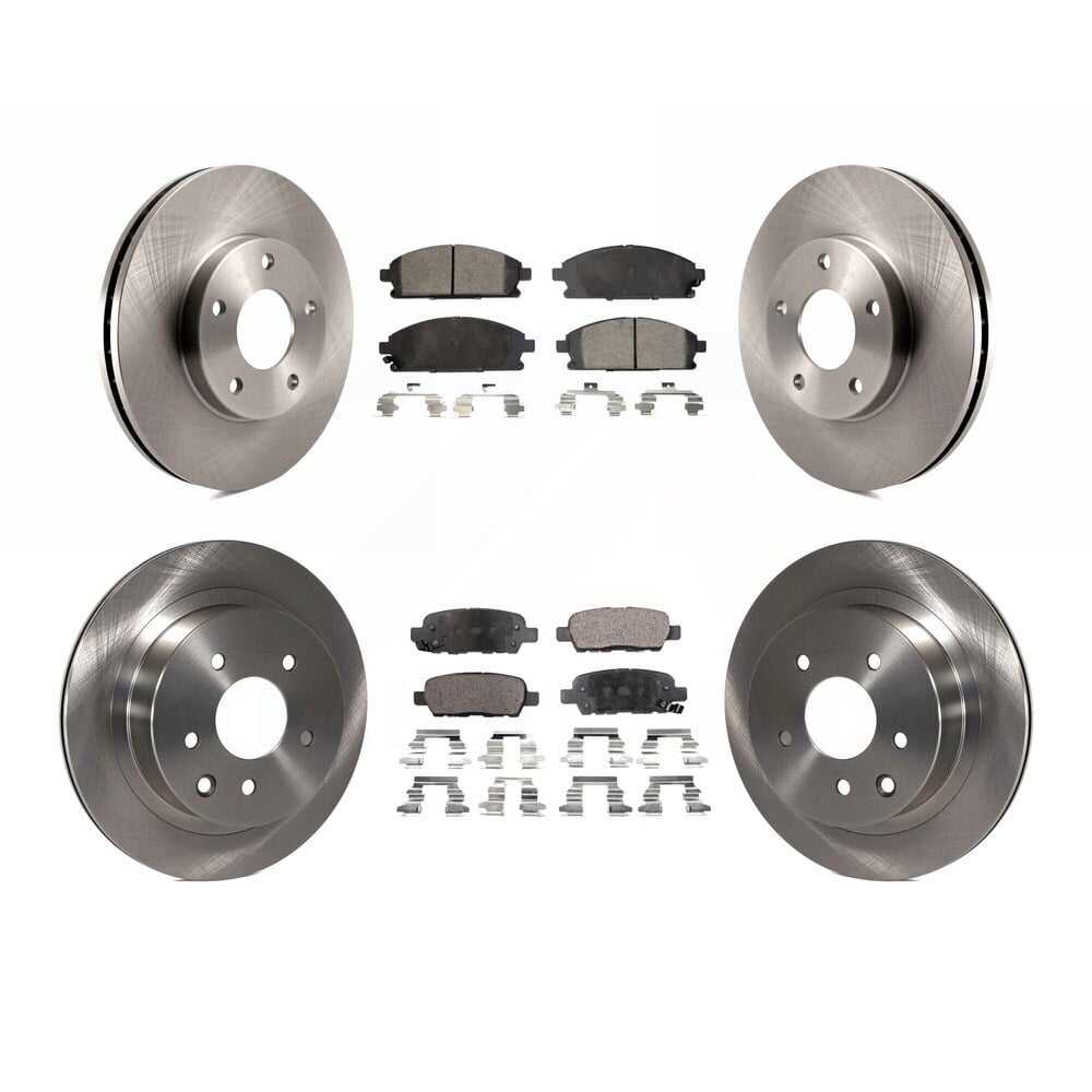 Front Rear Disc Brake Rotors And SemiMetallic Pads Kit For 20052006