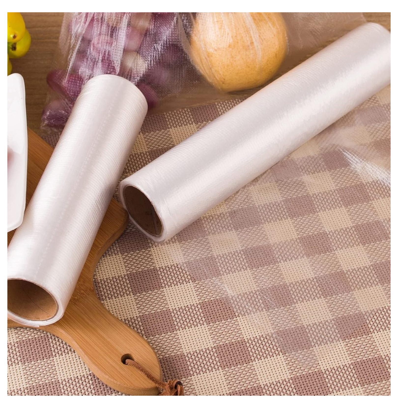 12” x 20” Plastic Produce Bags, Food Storage Bags 350pcs on a Roll, Clear Produce Bag for Food Vegetable Bread Fruit Meat - 8 Rolls