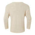 thumbnail image 3 of ibuvkizy Pullover Sweater for Mens Solid Color V-neck Long Sleeved Top Loose Hollow Knit Sweater Khaki,L, 3 of 5