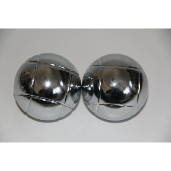 Replacement 73mm Metal Bocce/Petanque Silver Balls - Pack of 2 with Large Criss Cross Pattern