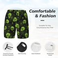 thumbnail image 3 of Yiaed Skulls And Cobwebs Print Mens Swim Trunks Bathing Suit Compression Liner Beach Swim Shorts Swimwear Quick Dry Zipper Pocket No-Chafing Board Short-X-Large, 3 of 6