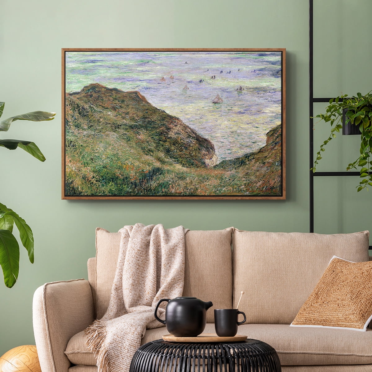 Vintage Landscape-CLI By Wexford Home Framed in Walnut Wood Gallery Wrapped Canvas 25 in. x 37 in.
