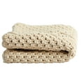 thumbnail image 4 of Nearly Natural 16" Square Beige Solid Print Macrame Decorative Pillow Cover, 4 of 6