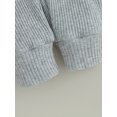 thumbnail image 7 of Infant Baby Ribbed Fall Outfits Solid Color Long Sleeve Sweatshirt Tops Elastic Waist Pants Set, 7 of 7