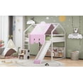 thumbnail image 2 of Full size Wooden Loft Bed with Tent - Dual Access & Soft Cushioning, 2 of 24