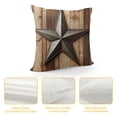 thumbnail image 4 of Orinice  Prehistoric Country Throw Pillow Cushion Cover, Antique Rusty Star on The Weathered Wooden Planks Vintage Retro Image, Decorative Square Accent Pillow Case, 20" X 20", Brown White, 4 of 5
