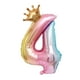 thumbnail image 1 of Globo digital con número y corona de color degradado de 32" con autosellante para aniversario 4, 1 of 7