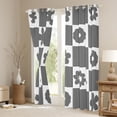 thumbnail image 3 of Homewish Retro Flowers Blackout Curtains Set of 2 (52x84 Each) for Kids Children Teens,Geometric Plaid Grid Window Curtains,Chic Floral Curtains and Drapes,Ultra Soft Home Decor, 3 of 6