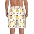 thumbnail image 3 of Bixox Men's Bees and Flowers printing Casual Classic Fit Short Summer Beach Shorts, 3 of 6