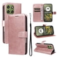 thumbnail image 1 of Wallet Case for Motorola Edge 70 Flip Cover with Card Slots, Magnetic Stand & Strap Pink, 1 of 7