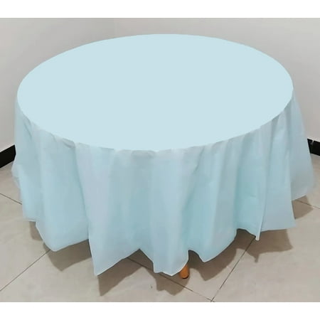 

Dyfzdhu 12 Pack Plastic Disposable 84 Inch Round Tablecloth Table Covers