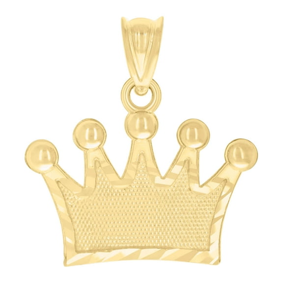 10kt Real Yellow Gold Mens Crown Fashion Charm Pendant