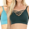 thumbnail image 1 of Zenana Women's & Plus Front V-Lattice Bralette Sports Bra with Adjustable Straps and Removable Bra Pads, 1 of 3