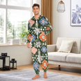 thumbnail image 6 of FORMRS Onesies Pajama for Adults Unisex Hoodie Winter Jumpsuit One Piece Sleepwear, Sizes S-2XL, Blue Geometric Flowers, 6 of 7