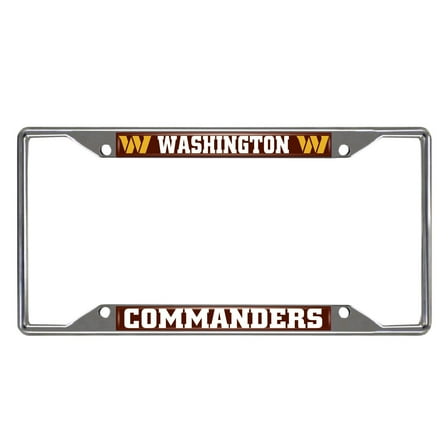 Washington Commanders Metal License Plate Frame Chrome Tag Cover 6x12 Inch
