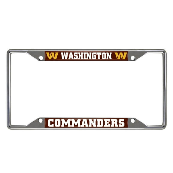 Washington Commanders Metal License Plate Frame Chrome Tag Cover 6x12 Inch
