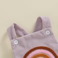 thumbnail image 4 of Musuos Baby Girl Corduroy Romper Overalls 0-12M Rainbow/Strawberry Embroidery Sleeveless Jumpsuit, 4 of 8