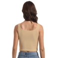 thumbnail image 6 of Women's Sleeveless Strappy Tank Square Neck Double Layer Workout Fitness Casual Basic Crop Tops, 6 of 6