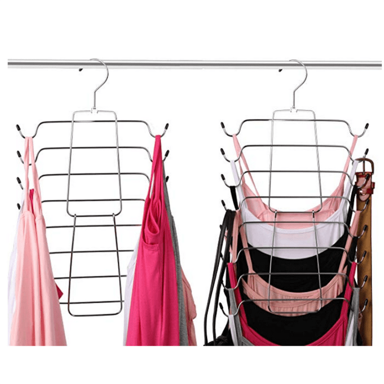 LNKOO Tank Tops Hanger Bra Organizer Tank Top Closet Organizer Hangers  Metal Folding Space Saving Hanger for Tank Top, Cami, Bras, Bathing Suits,  Belts, Ties,Dress 