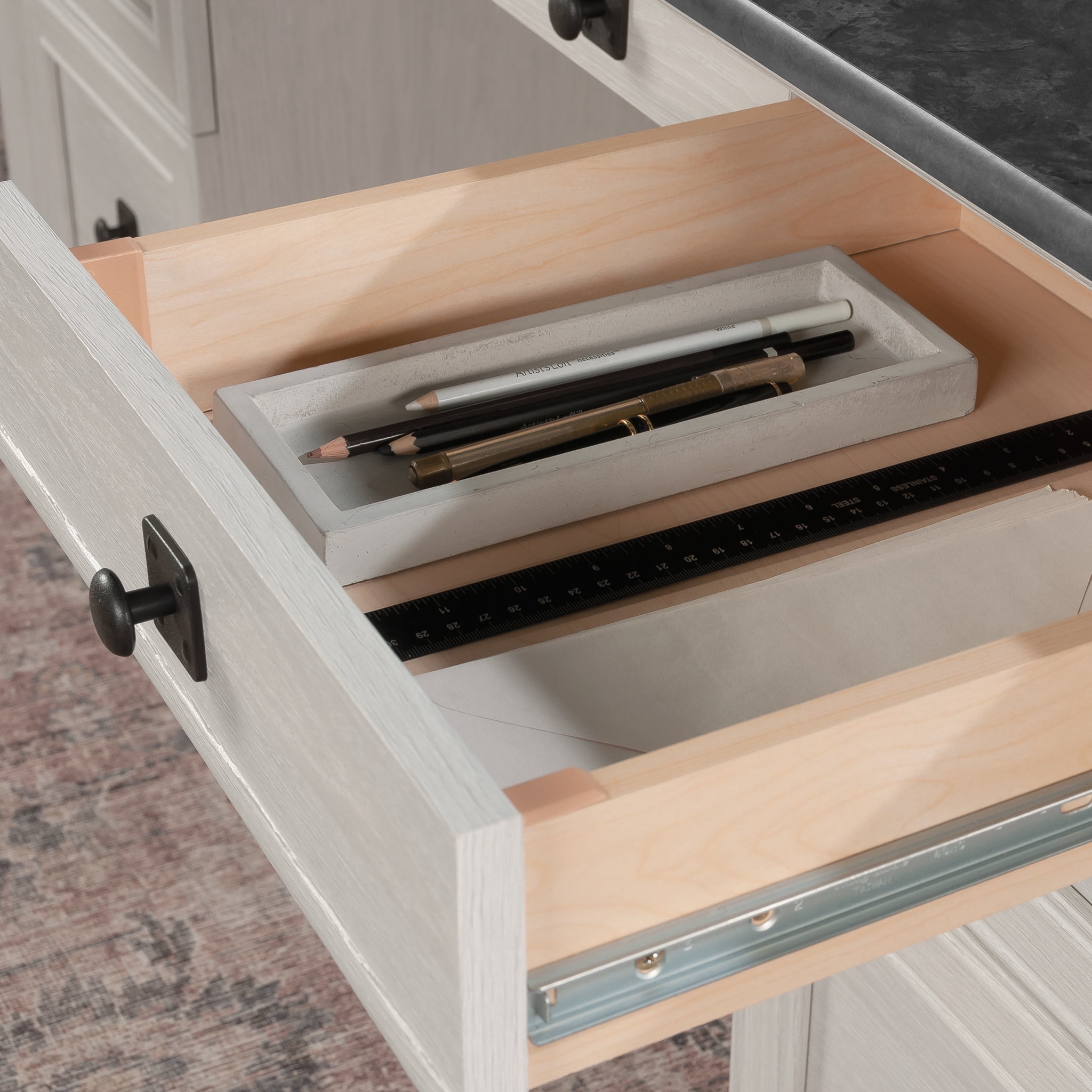 Sauder Palladia Executive Desk, Glacier Oak Finish