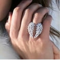 thumbnail image 2 of K-KED Women Cute Wing Shape 925 Silver,Gold Adjustment Ring Cubic Zircon Jewelry-Adjustment-Silver, 2 of 6