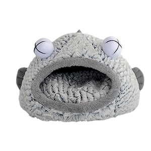 EGNMCR Dog Beds, Pet Beds Winter warm bigeye shape three-dimensional sponge pet tent Cat Bed