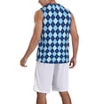 thumbnail image 2 of Pofeuu Blue Squares Print Basketball Jersey, Shirts for Men Youth Basketball Jersey Crew Neck-3X-Large, 2 of 6