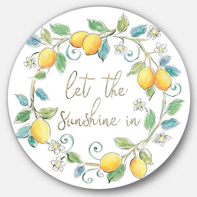 Designart 'Mediterranean Breeze XII' Farmhouse Metal Circle Wall Art