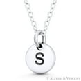 thumbnail image 3 of Initial Letter "S" Engraved Tiny 11x8mm (0.4"x0.3") Circle Pendant & Chain Necklace in .925 Sterling Silver, 3 of 3