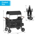 thumbnail image 6 of TABU Stroller Wagon for 4 Kids,4 Seater Stroller Wagon with Adjustable Handles,5-Point Harnesses,Black, 6 of 9